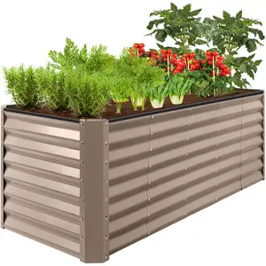 Best Choice Products 8x2x2ft Outdoor Metal Raised Garden Bed, Planter Box for Vegetables, Flowers, Herbs