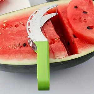 Stainless Steel Watermelon Cutter, Reusable Fruit Slicer, Multifunctional Kitchen Tool, Durable Household Gadget, Convenient Serving Utensil, Kitchenware