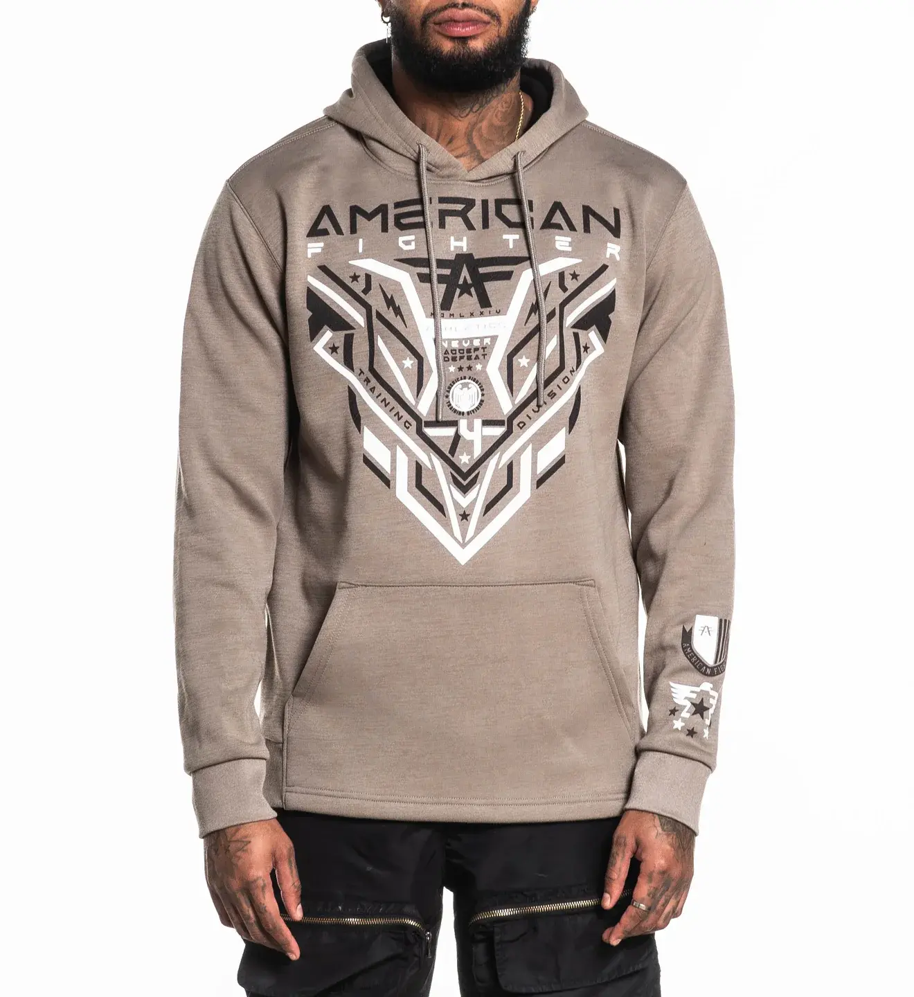 American Fighter Ballard Men's Hoodie, New Arrival 100% Cotton Long Sleeve Pullover Sweatshirt with Neo Tetris Graphic, Sweatshirts, Casual, Heat Transfer, Ballard Hood, America Graphic Men's Hoodies, Fm16371b-Dta, All Season Men's Hoodies
