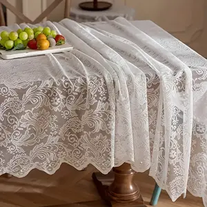 1pc of French-style tailor-made lace tablecloth, suitable for dining tables and coffee tables, birthday parties, festival events, and table decorations, as well as home decorations.