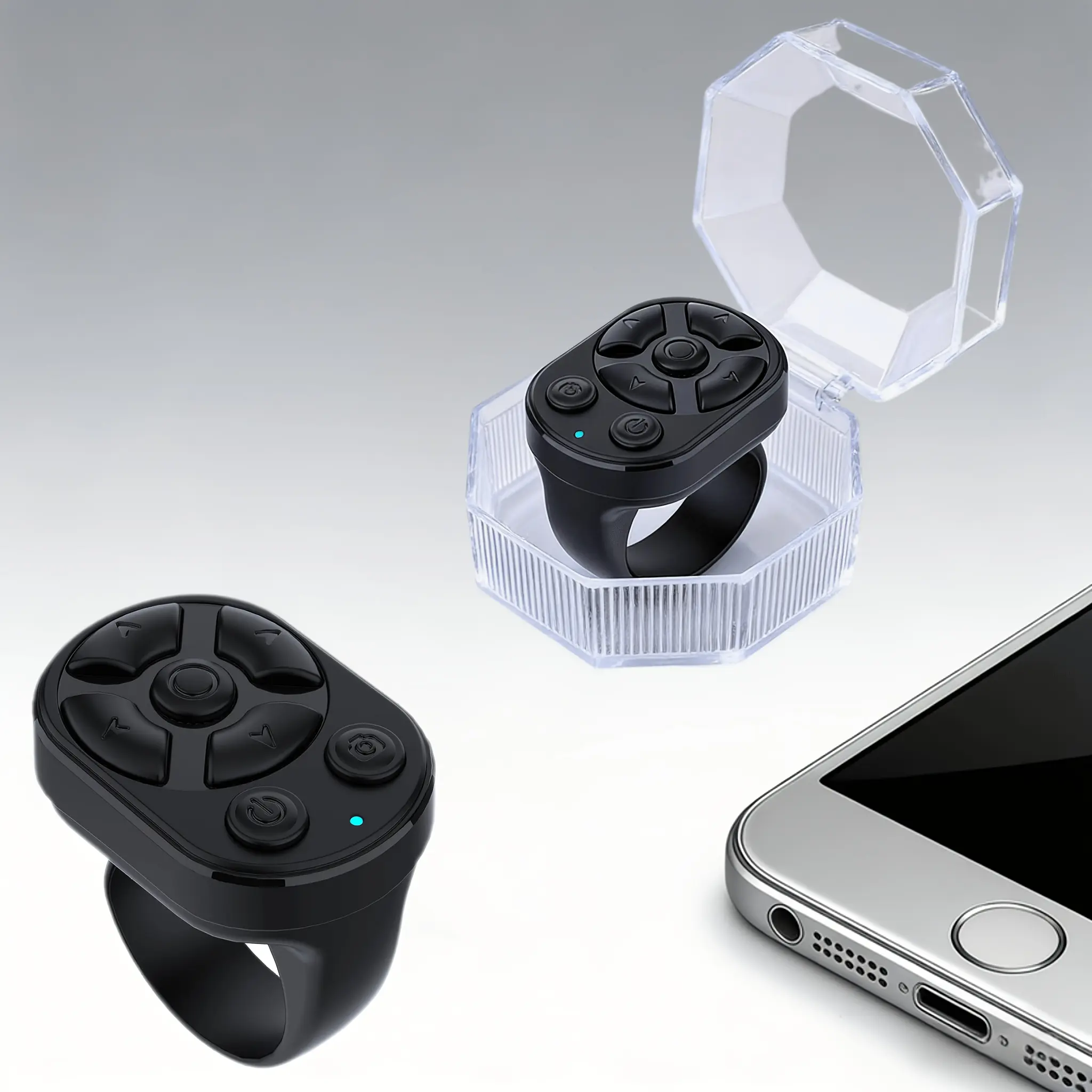 Multi-Functional Scrolling Ring Remote Control, Wireless Page Turner, Camera Shutter, Fit for TikTok Short Videos, E-book Reading, Selfie Vlog, Music Control, iOS & Android Smartphones.