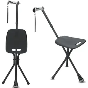 Walking Cane with Seat,Lightweight Foldable, Adjustable, Collapsible Cane with Stool for Seniors & Adults, Heavy Duty All Terrain Tip, Portable Walking Stick  for Men & Women foldable outdoor Mesh Hunting Stand Seat