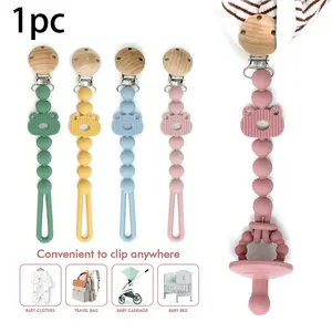 Unique Cute Frog Silicone Anti-Lost Chain, Pacifier Holder, Perfect Baby Gift for Boys & Girls, Silicone Lost Keychain
