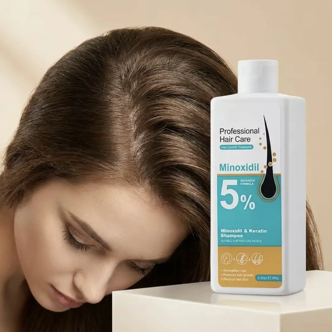 [Buy 1 get 1 free]5% Minoxidil & Keratin Shampoo for Hair Growth Advanced Peptide  Formula Treatment Thicker Stronger Hair