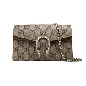 ‮    ‮ ICCUG  ‬ ‬Dionysus GG Supreme Mini Chain Bag / Luxury Monogram Shoulder Bag with Tiger Head Buckle-Good Conditiom