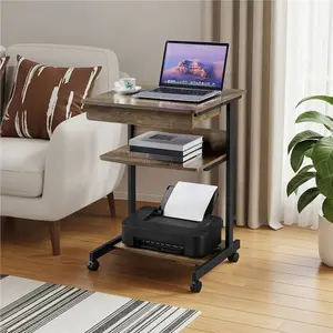 Costoffs 31.5" Mobile Workstation with Storage Drawer, Rolling Computer Desk for Small Spaces, Home Office & Bedroom