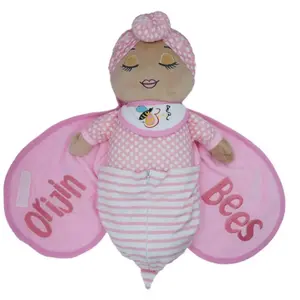 Orijin Bees Nu'Bees Plush Baby Dolls - Pink 14" Soft Body Lightweight Promotes