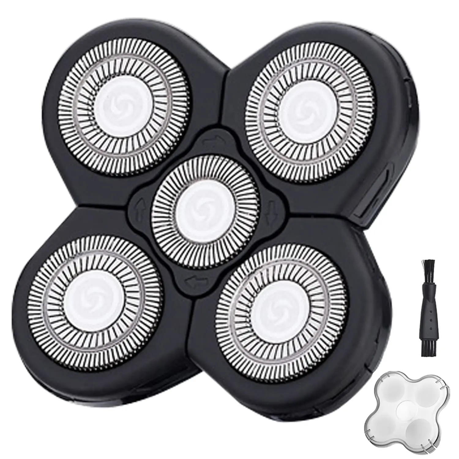 5 Blades Electric Shaver Replacement Heads for Bald Men, Easy to Clean, with Blade Cover