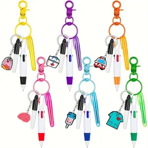 Mini Highlighter Nurse Pens Set for Nursing Students Badge Reel Pens Include 1 Tip Highlighter 1 Permanent Marker Pen and 1 Retractable Ball Pen with 1 Nursing Keychain Clip Writing Stationery Office Stationery Multipurpose Marker Pen Unique Pens