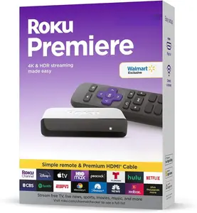 Roku Premiere | 4K/HDR Streaming Media Player Wi-Fi Enabled with Premium High Speed HDMI Cable and Standard Remote