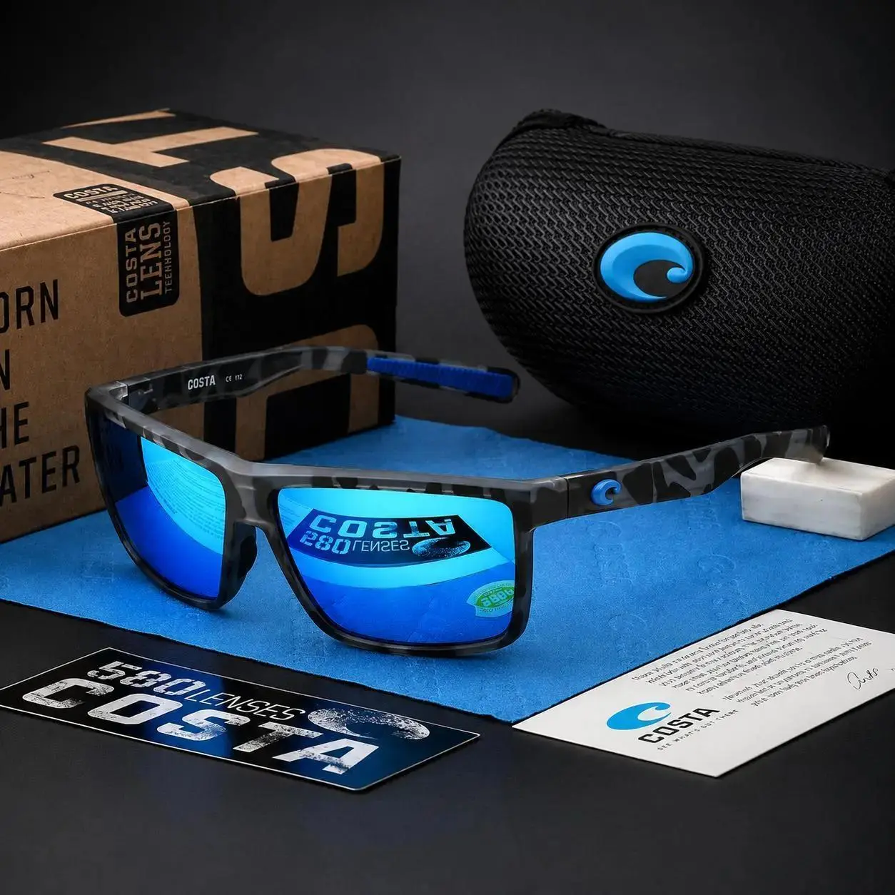 Full Box Costa Del Mar Rinconcito Polarized Sport Sunglasses - UV Protection, Fishing-Driving Outdoor Shades for Men & Women (Sports Collectible) sohochic