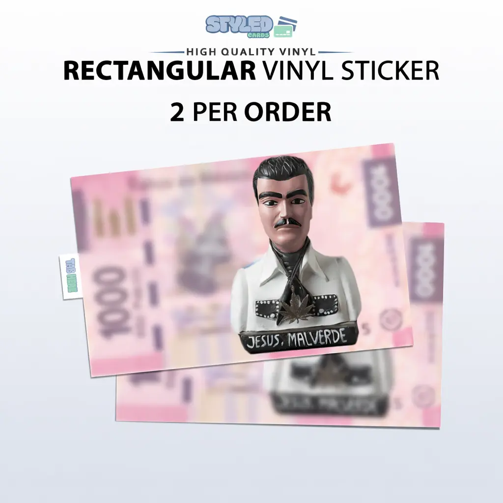 malverde 1000 billete rectangular vinyl sticker