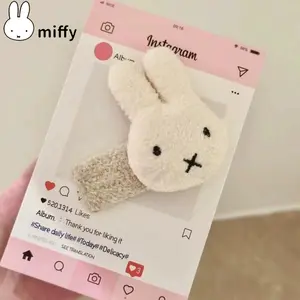 Cute Miffy Kawaii Ins Plush Hair Decoration Clip Bangs Sweet Cool Rabbit Personality Headwear Girl Gifts