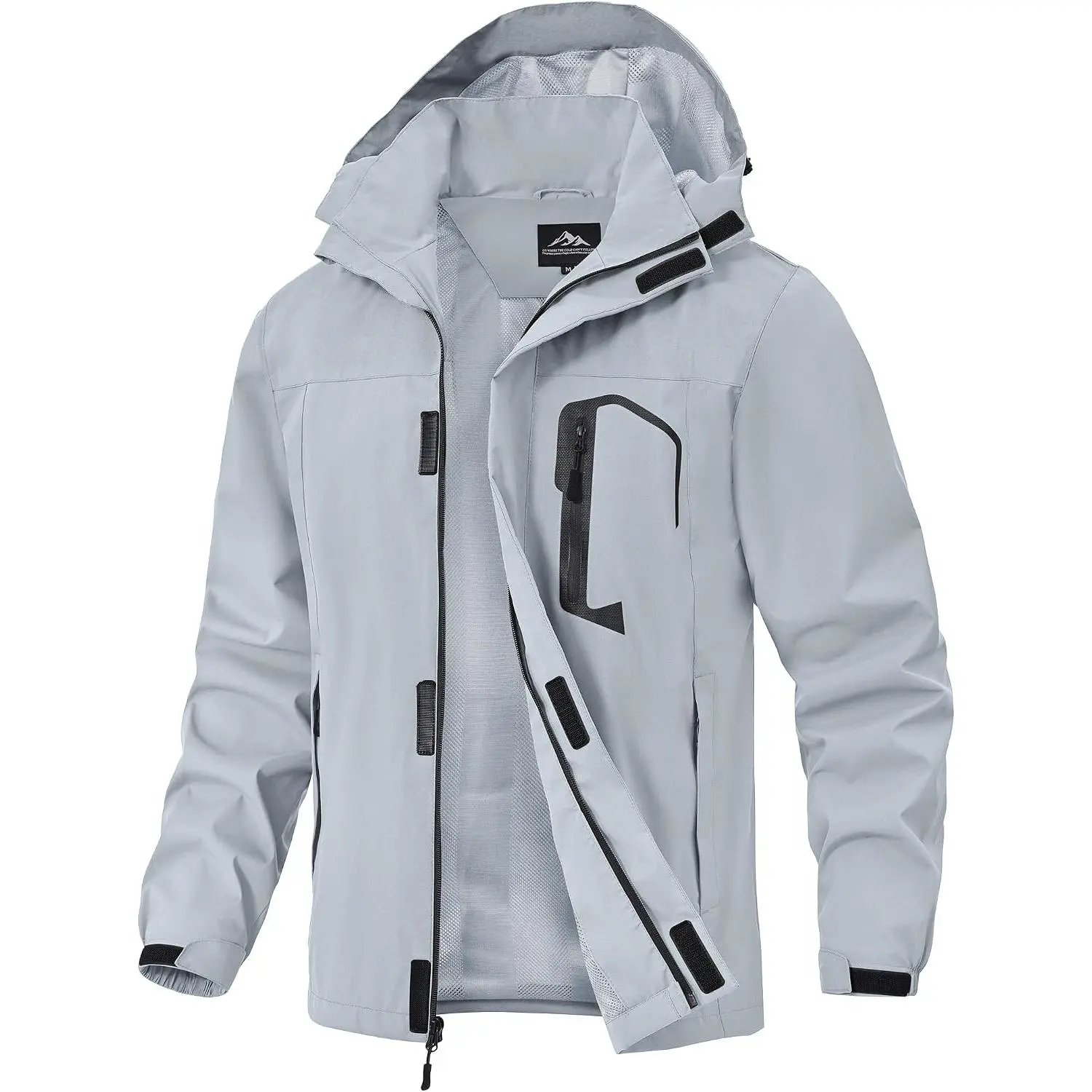 Men’s Lightweight Hooded Windbreaker, Water & Wind Resistant Outdoor Hiking Jacket for Travel