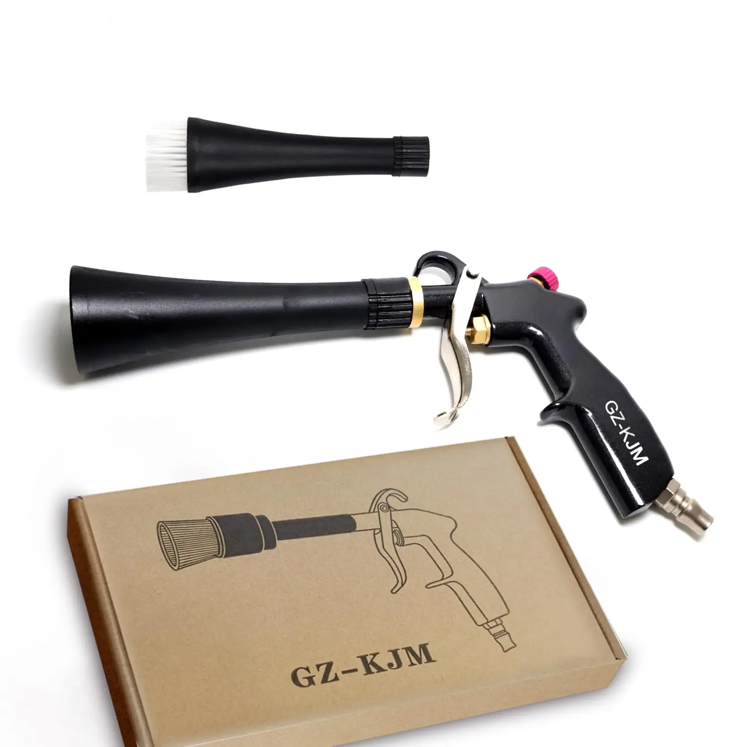 Air Blow Blaster Car Interior Cleaning Blaster High Pressure Car Detailing Cleaning Tool with Nozzle and Auto Detailing Dusting Brush for Quickly Blasts Dirt and Dust from Surface