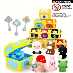 Educational Toy Set for Fine Motor Skills Development, Number Lock Animal Finger Puppets, Color Sorting Pirate Treasure Game, Ages 3-6