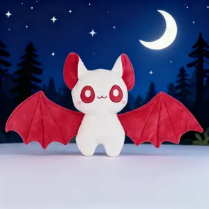 50cm/19.68inch Bat Plush Toy Bat Plush Cartoon Little Devil Doll Child Safety Fabric Big Wings Red Eyes Bat Doll Home Decor Birthday Gift Horror Plush Toy Soft Stuffed Animal