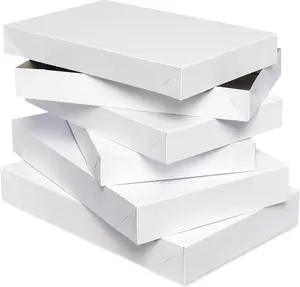 American Greetings White Gift Boxes with Lids for Presents, Assorted Sizes (3 Medium Shirt Boxes, 2 Large Robe Boxes) for Christmas, Birthdays, Baby Showers, Weddings, Graduation, or Any Occasion