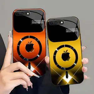 Futuristic Cyberpunk MagSafe Case — Neon Metallic Glossy Magnetic Cover for iPhone 8 Plus — 975