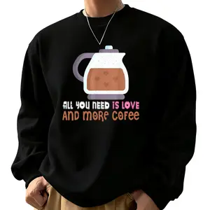 Men's Casual Long Sleeve Sweatshirt – French Press Coffee Theme with Heartfelt Coffee Quote