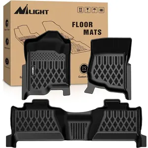 Nilight TPE Floor Mats - Chevy Silverado GMC Sierra 1500 Crew Cab 2007-2013, 2500/3500 2007-2014, Custom Fit Heavy Duty All Weather Floor Liners, Chevy 1500 Accessories