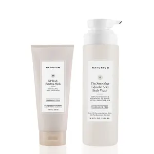 Naturium The Exfoliating Body Bundle, KP Body Scrub & Mask and The Smoother Glycolic Acid Body Wash