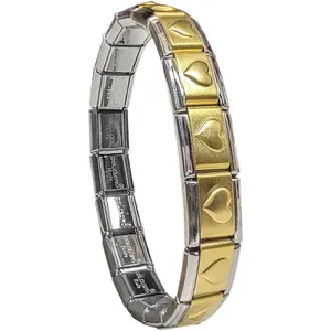 9mm Italian Style Starter Charm Bracelet, 18 Interlocking Stainless Steel Links for 6” Wrist Size, Adjustable, Perfect Gift for Birthdays, Anniversaries, Christmas, Halloween etc... Ideal for Parties, Work, Casual Wear, and Special Occasions.