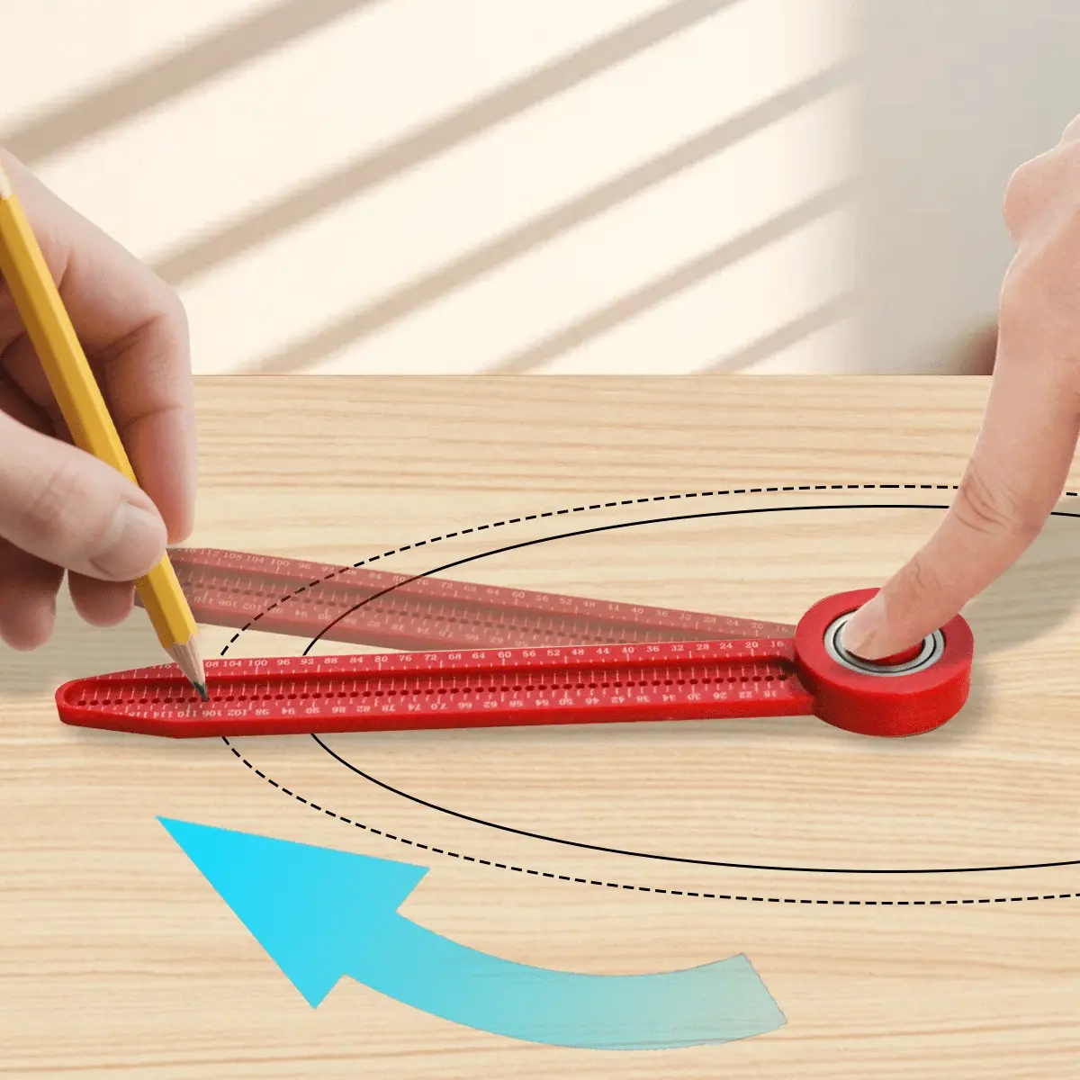 Precision Circle Maker - Woodworking Scribe Gauge Carpentry Circular Drawing Compass Plastic Hole Ruler Portable Compass Marking Measurement Tool Measuring Ruler Measuring Instrument