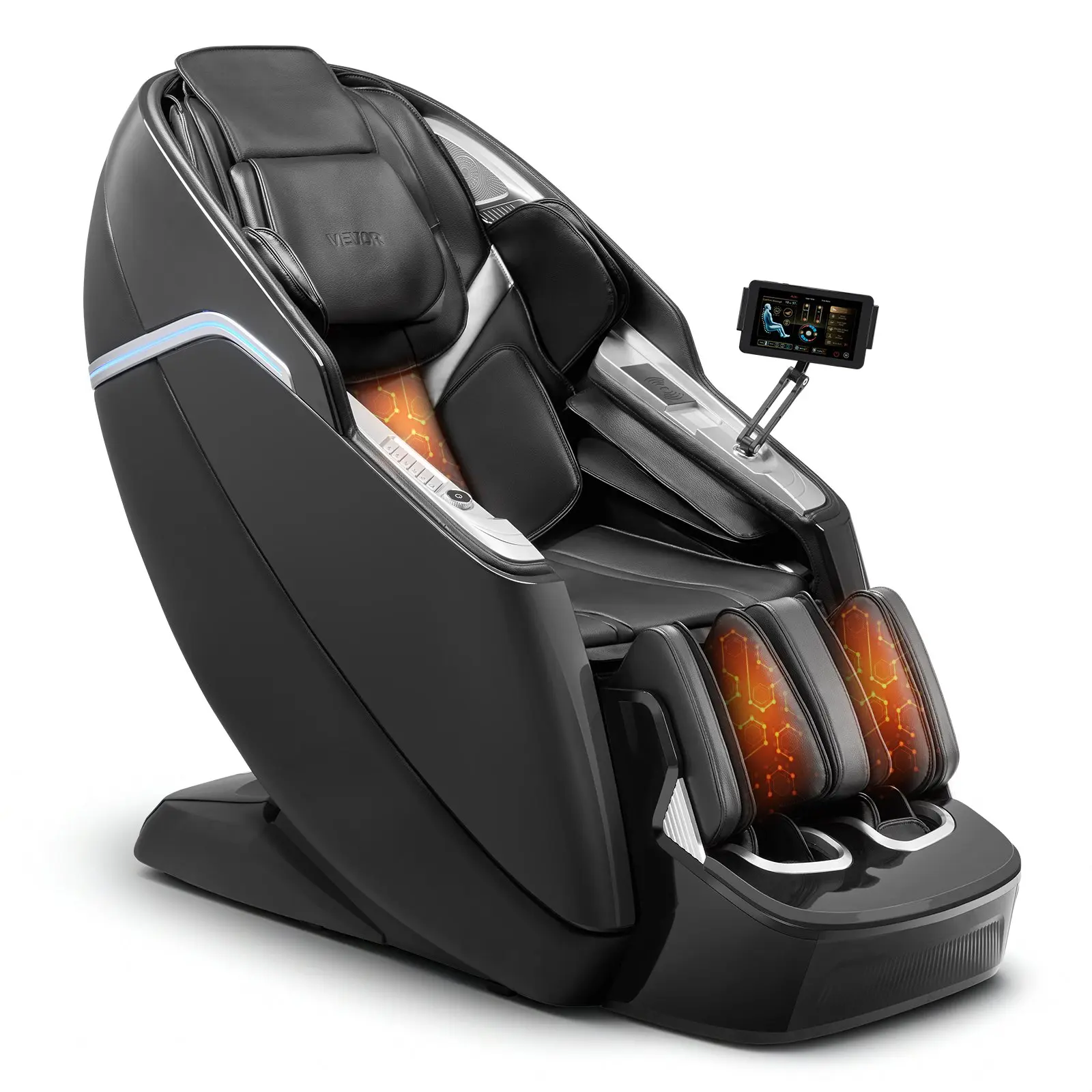 【Summerfinds】 VEVOR Dual-Core 4D+3D Full Body Massage Chair, with Extended SL Track, Deep Yoga Stretch, Electric Extendable Footrest, TFT, AI Voice Control, Heat, Airbags, Armrest Controls, Wheelsdealsforyoudays