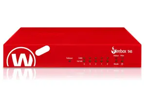 WatchGuard Firebox T45-W-PoE Network Security/Firewall Appliance - 5 Port - 10/100/1000Base-T - Gigabit Ethernet - 3.94 Gbit/s Firewall Throughput - 1 Year Basic Security Suite - Tabletop