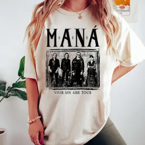 [SALE UP TO 50%] Comfort Colors Maná Vivir Sin Aire Tour T-Shirt, Vintage Latin Rock Band Fan Graphic Tee