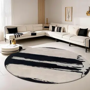 Round Abstract Pattern Floor Mat, Non-slip Soft Floor Carpet, Decorative Area Rug for Home Living Room Bedroom Hotel Dormitory Abstract Area Rugs