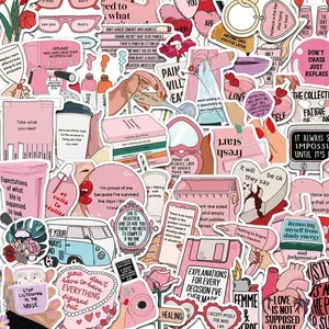 Motivational Slogan Sticker, 50pcs/set Self Adhesive Decorative Stickers, DIY Decals for Water Bottle, Laptop, Phone Case, Scrapbooking, Journal Making
