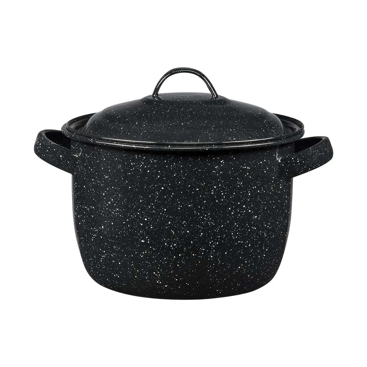 212 MAIN Nonstick Round Dutch Oven Pot - 8.6 in, 4 Qt Porcelain Enamel Stew Pot with Lid, Black, Dishwasher-Safe Kitchen Cookware Accessory