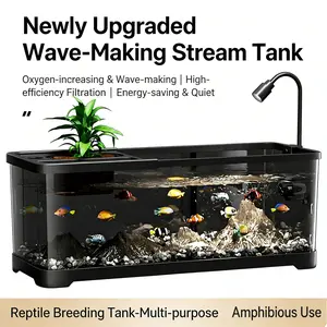 5-Gallon Transparent Large Aquarium with Cover, Clip Lamp Ready, Ecological Turtle Tank for Aquascaping & Mini Landscape outdoorfun