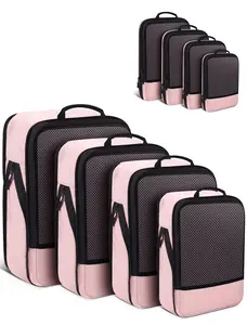 Mesh Compression Packing Cubes Travel - Space Saving Packing Cubes for Travel Women, Lightweight Compression Cubes for Travel Bags Luggage Packing Organizer for Suitcases