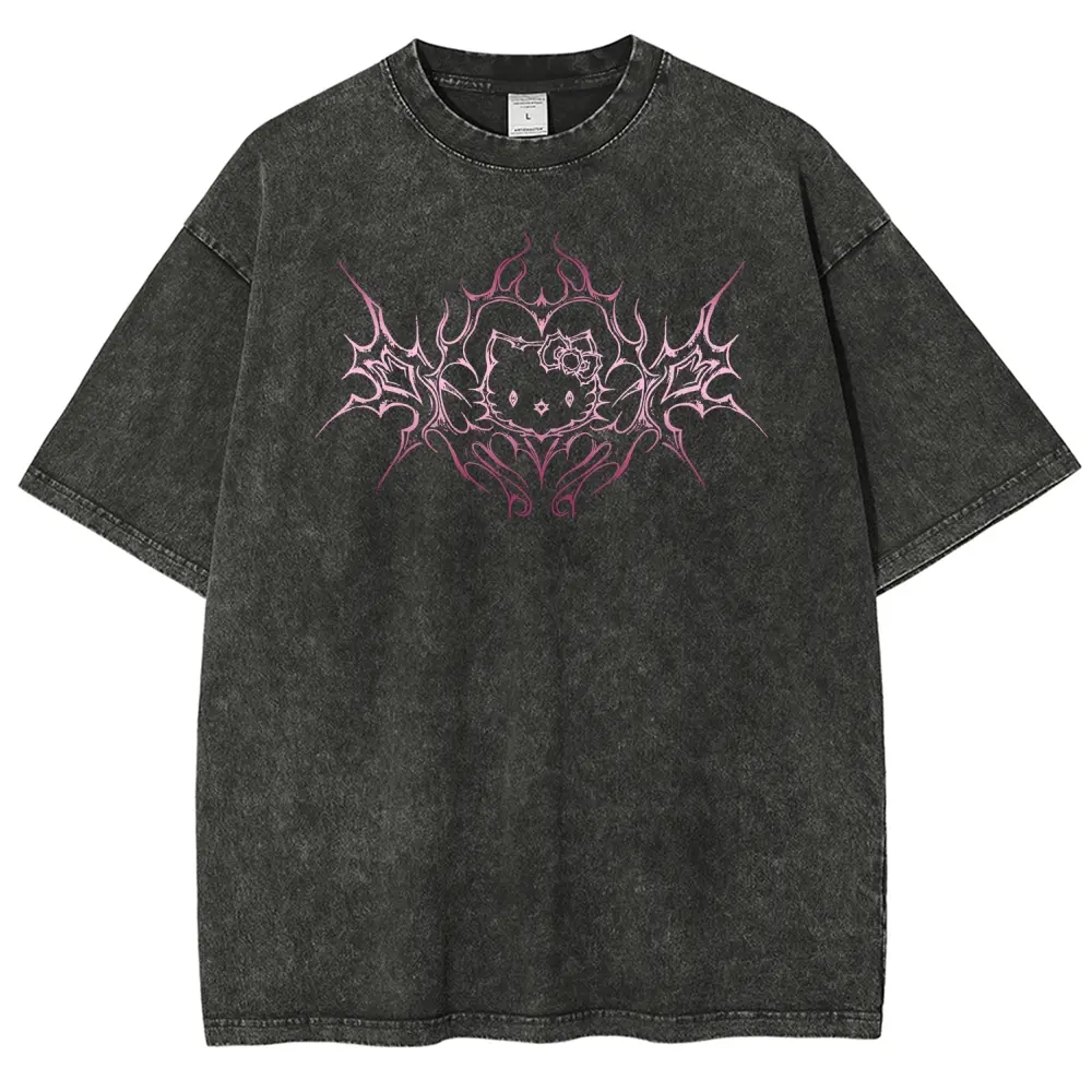 Pink Tribal Kitty Graphic Cat Vintage Tee 90s Graphic Tees Men's t Shirts Graphic Tee t Shirts Funny Graphic Tee Good Graphic Tees Men's Graphic Tees Streetwear Outfits Men Vacation Outfits Oversized Tshirt Men