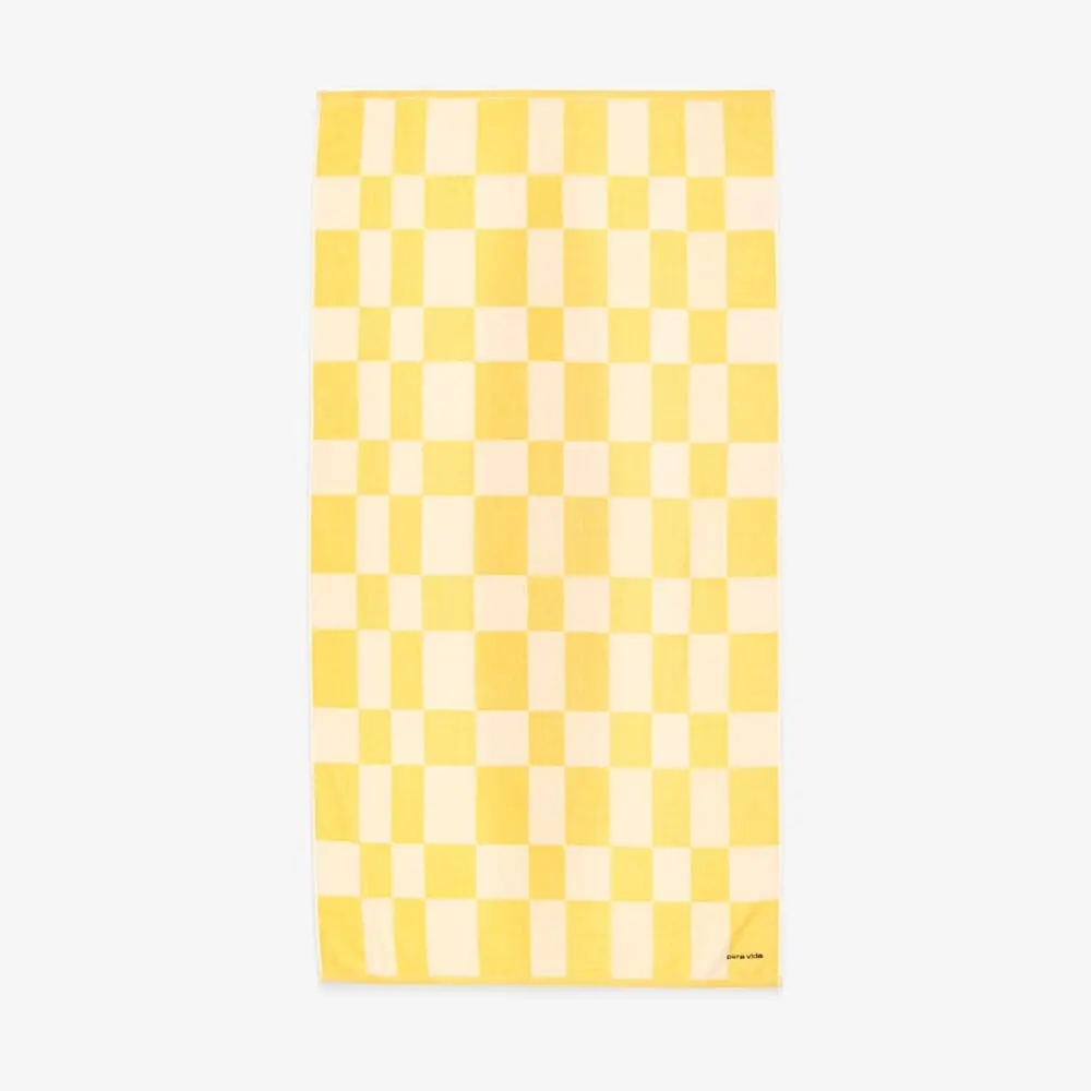 Yellow & White Checkerboard Towel Yellow & White Checkerboard Towel