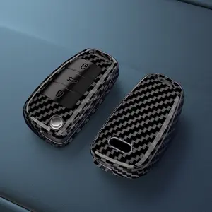 ABS Carbon Fiber Style Car Key Case Cover Car Key Accessory For Audi A1 A3 A4 8P 8L 8V A5 B6 B7 A6 A7 C5 C6 Q3 Q5 Q7 4F S3 S4 S6 RS3 TT Car Key Protector