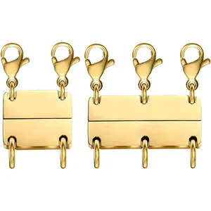 Necklace Separator for Layering|Multi Necklace Layering Clasp Gold and Silver|Magnetic Necklace Clasp for Layered Look, Necklace Connectors for Multiple Necklaces