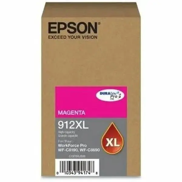 Epson DURABrite Pro 912XL Magenta High-Yield Ink Cartridge for Epson WorkForce Pro Series
