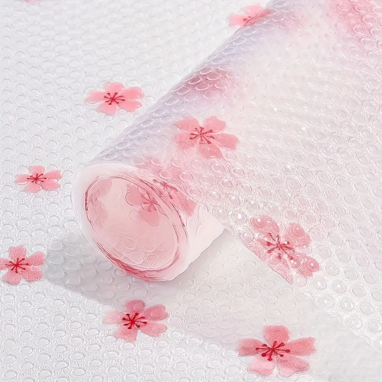 Eva Kitchen Cabinet Liner Roll, Non-Stick Waterproof Oil-Proof, Sakura Pattern Design, Easy Clean Durable Storage Pad, Eva Plastic Liner For Kitchen, Kitchenware Coasters