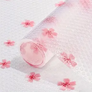 Eva Kitchen Cabinet Liner Roll, Non-Stick Waterproof Oil-Proof, Sakura Pattern Design, Easy Clean Durable Storage Pad, Eva Plastic Liner For Kitchen, Kitchenware Coasters