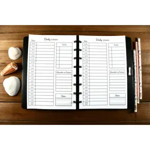 Daily Schedule Inserts for Half Letter Size Discbound Planners, Fits with Circa Junior, Arc by Staples, TUL Junior, HALF Letter Size (5.5'' x 8.5’'), (Planner sold separately), Hourly Planner