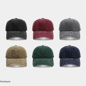 Vintage Distressed Washed Cotton Numeric 91 Baseball Cap for Women Men – Y2K Baddie Aesthetic Ripped Edge Dad Hat | Lettering Patch Grunge Streetwear Sun Cap,summerwins