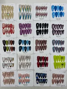Vera(8240)gc.20 mystery bags of acrylic press-on nails (10% probability to get secret designs) selectable size and length