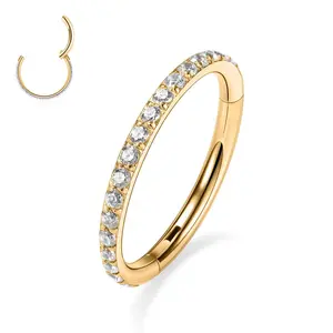 FINREZIO Surgical Steel Nose Rings Hoops Conch Piercing Jewelry Septum Clicker Lip Cartilage Earring Helix Rook Tragus Daith