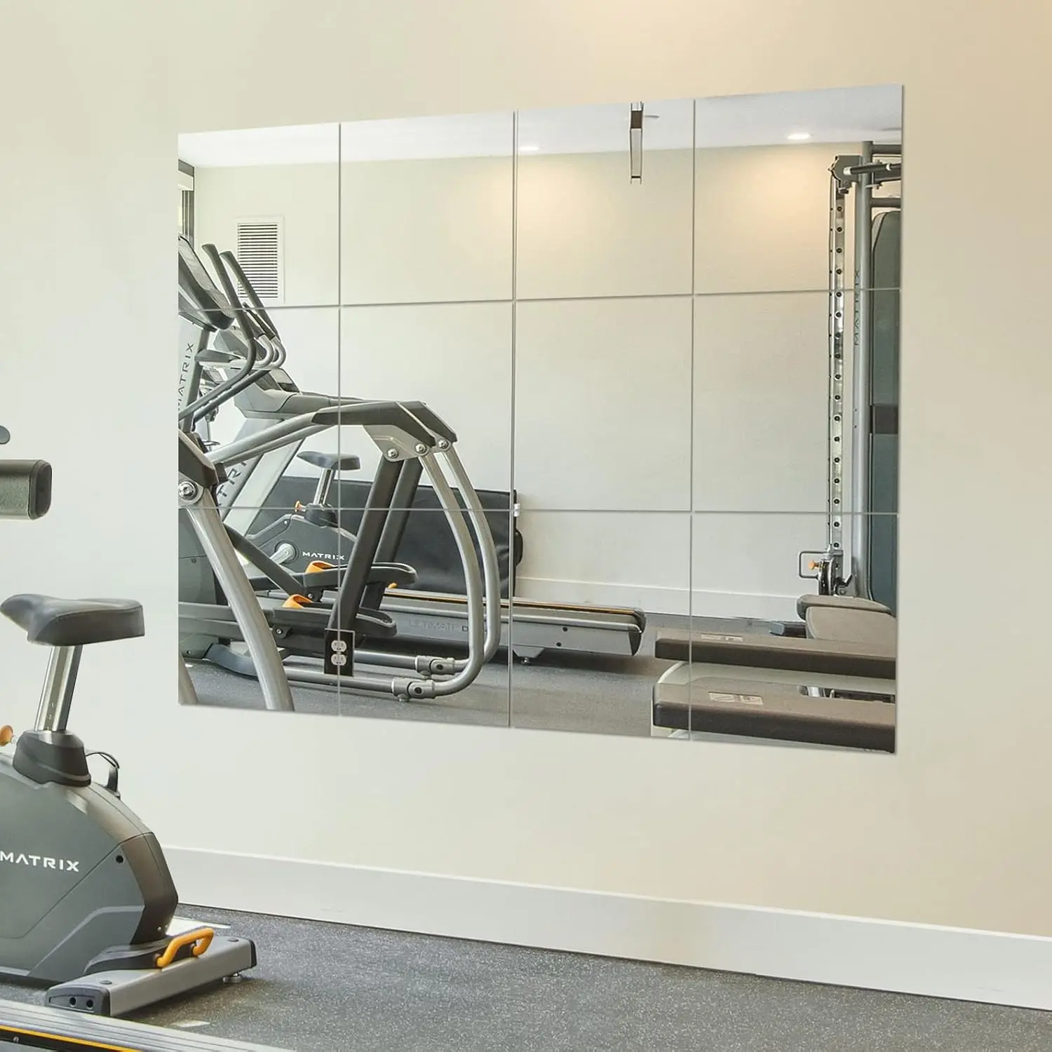 12PCS Mirror Tiles 12x12 Wall Mounted, Frameless Glass Mirrors for Home Gym Bedroom Door Bathroom Decor
