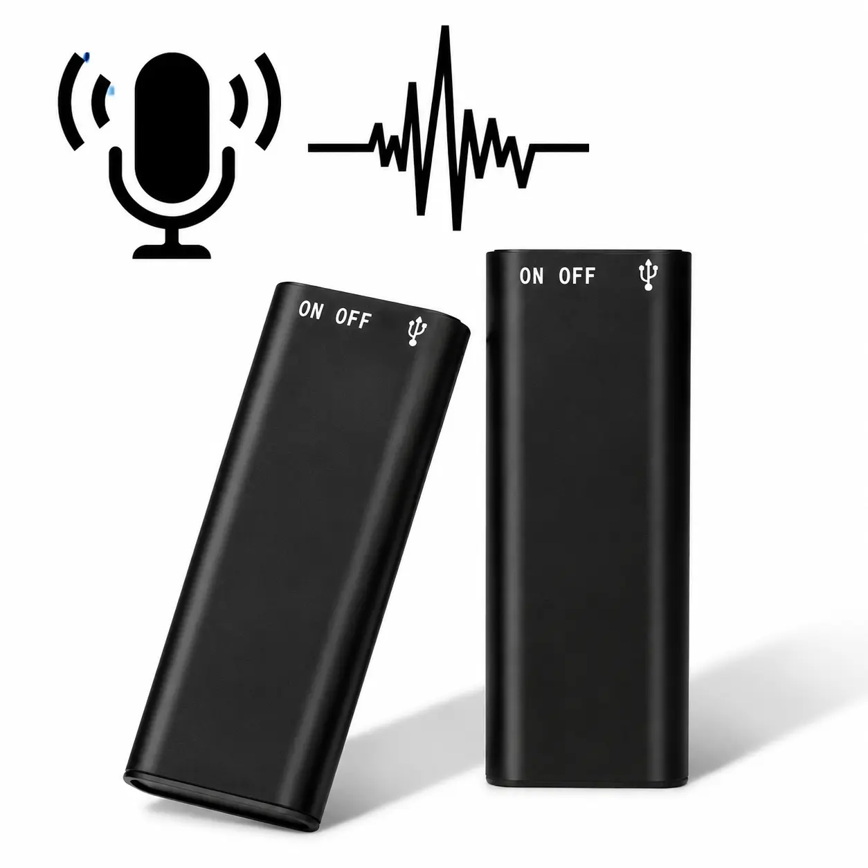 Professional Voice Activated Recorder with USB, Noise-Canceling, Compact Ultra-Slim Portable Audio Device for Business Meetings, Lectures