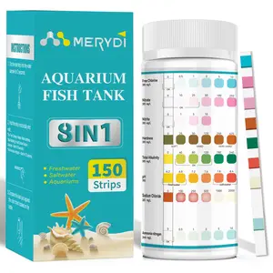 150-Pack Universal Aquarium Water Test Strips, 8-In-1 Precision Testing, High Sensitivity, Freshwater/seawater, Fish Health Management